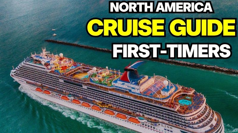 A top-down view of a cruise ship on the sea, proving a North America cruises guide for all travelers.
