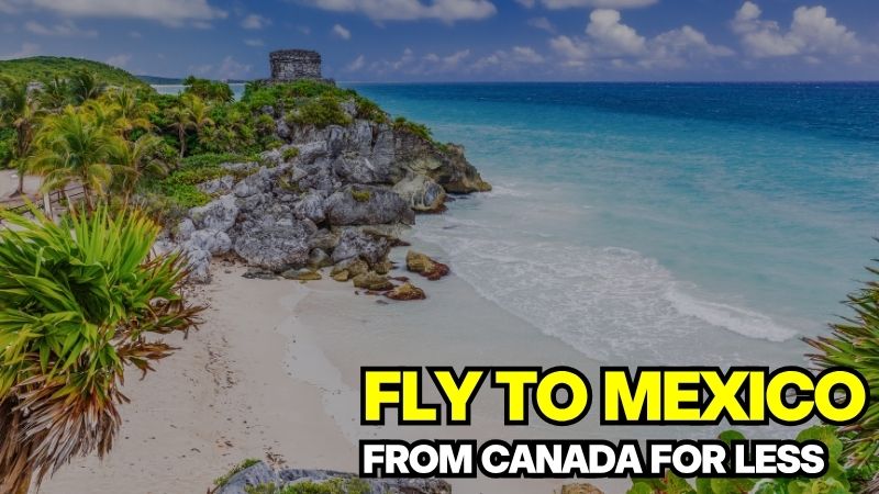 A crystal clear beach in Mexico, perfect for travelers liking for heap flights from Canada to Mexico.