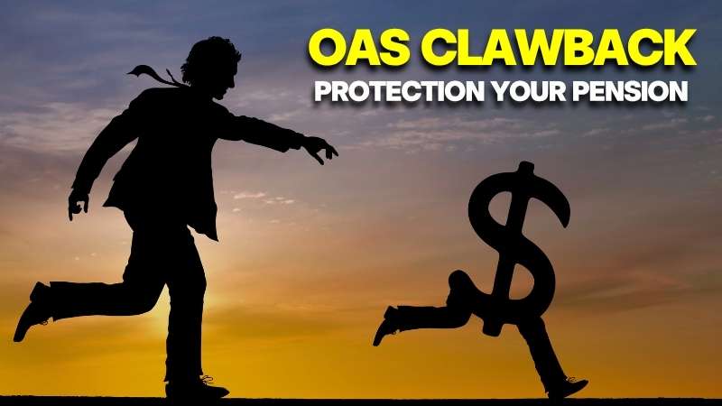 Silhouette of a person chasing running dollar sign at sunset, representing OAS Clawback and retirement income recovery tax in Canada.