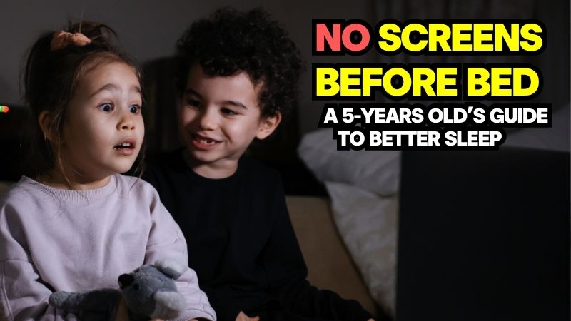 Two young children sitting and looking at night, illustrating the impact of screen time before bed.