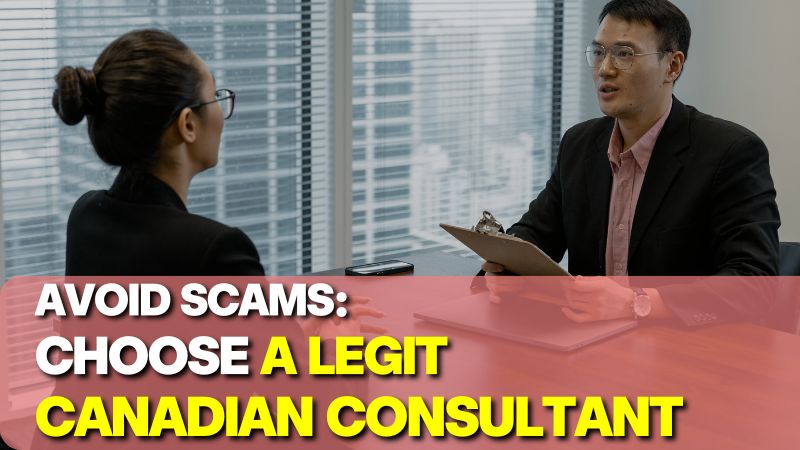 A client consulting with a professional consultant en immigration Canada to avoid scams.